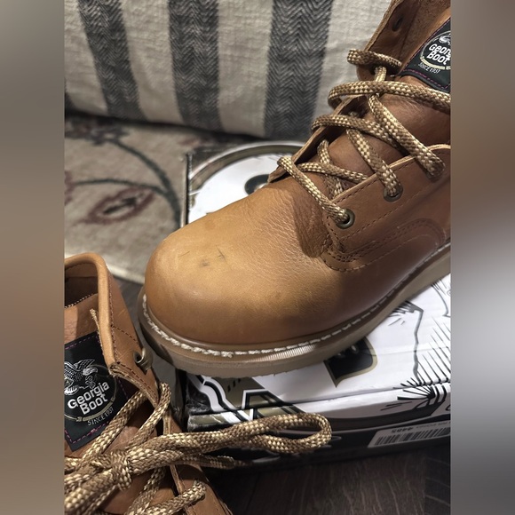 Georgia Boots 6” Wedge G6152 Men’s 9.5 Barracuda Gold - Picture 5 of 13